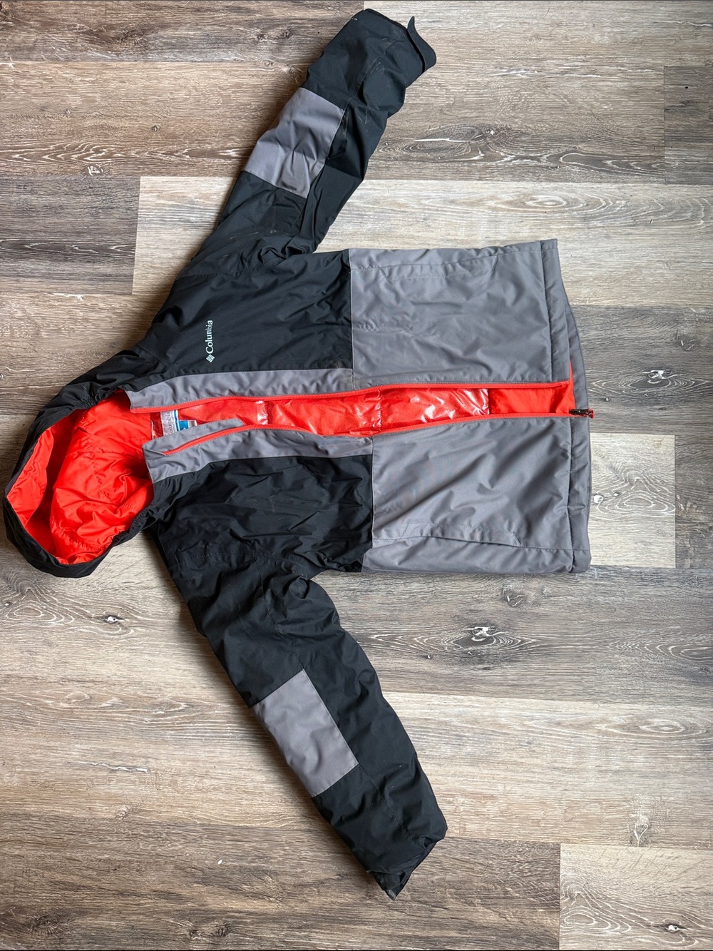 Columbia Black & Gray Jacket with Red Lining